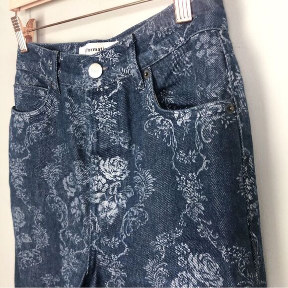 REFORMATION | Cynthia Baroque Straight Long Jeans Renaissance Women’s Size 25 - Picture 5 of 13
